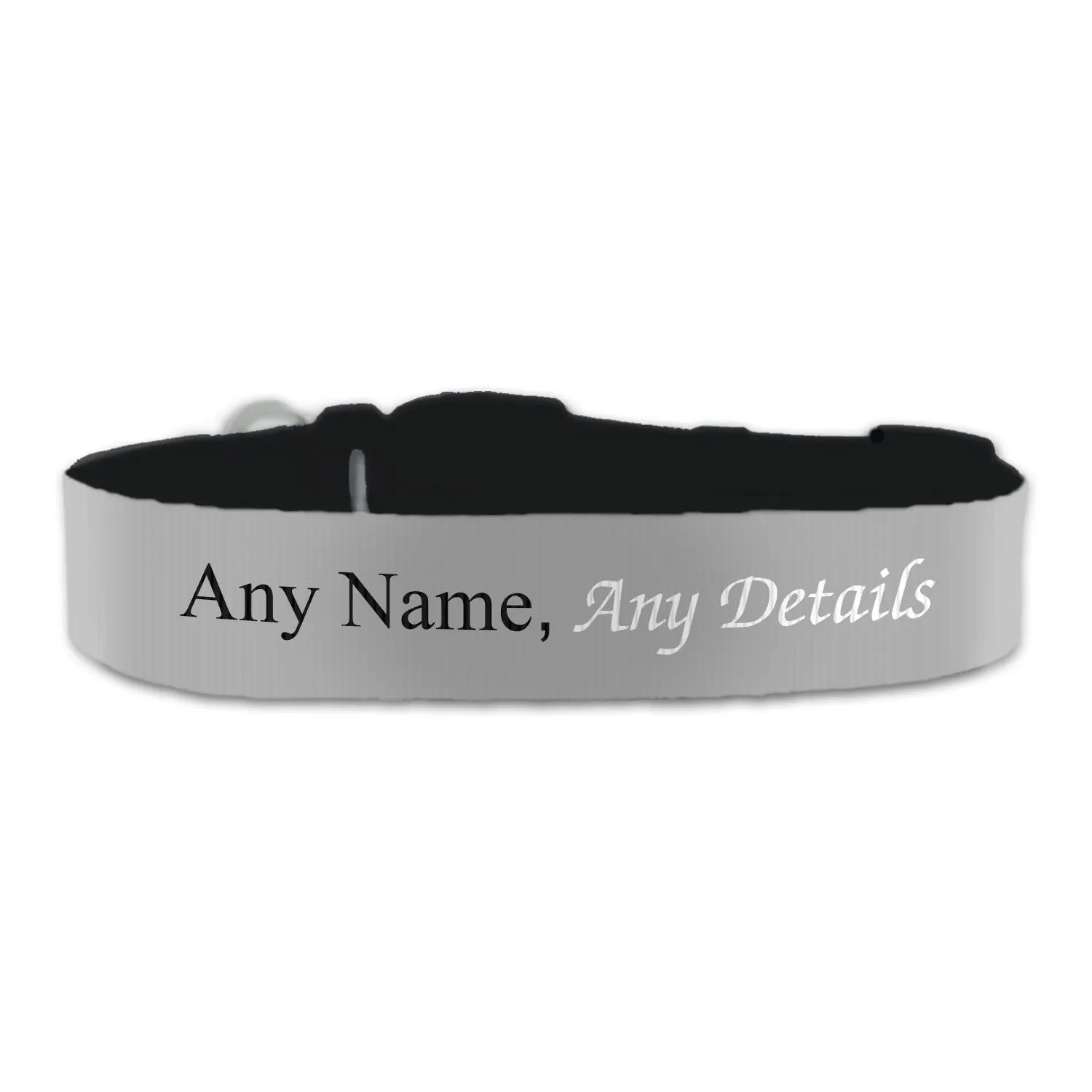 Personalised Large Dog Collar with Grey Background, Personalise with Any Name or Details