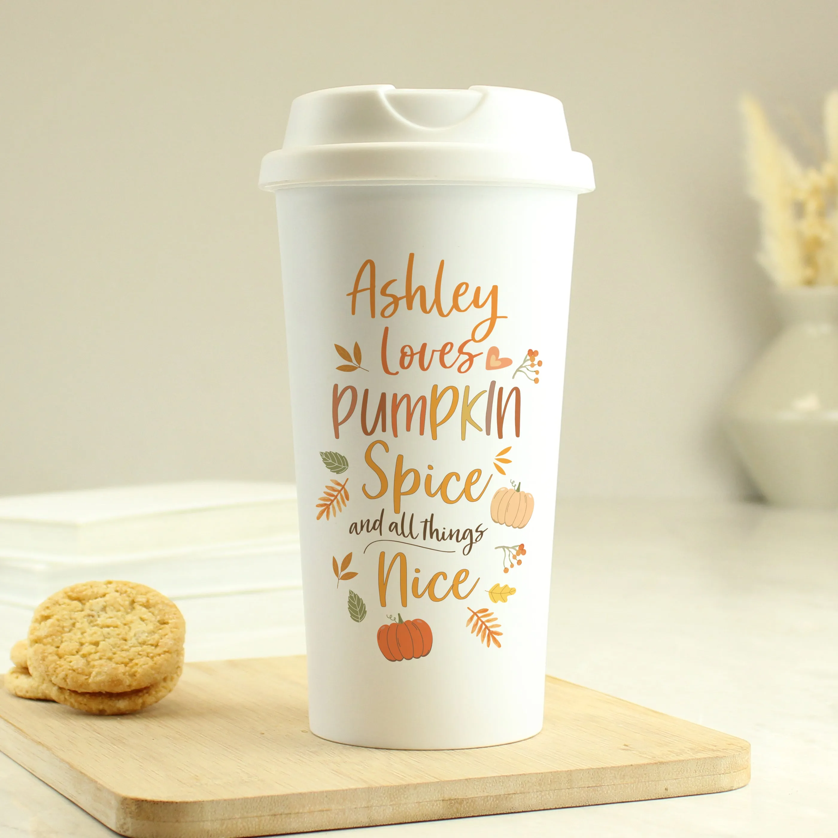 Personalised Pumpkin Spice Travel Mug