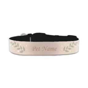 Personalised Small Dog Collar with Botanical Background