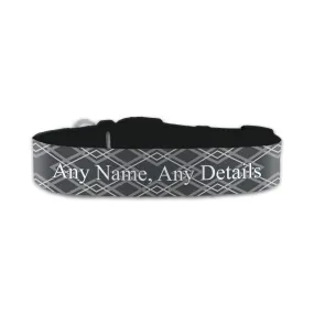 Personalised Small Dog Collar with Dark Deco Background