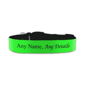 Personalised Small Dog Collar with Green Background