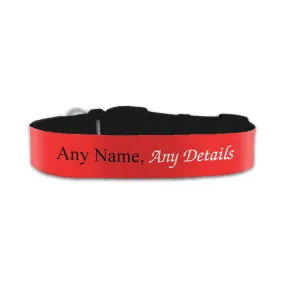 Personalised Small Dog Collar with Red Background