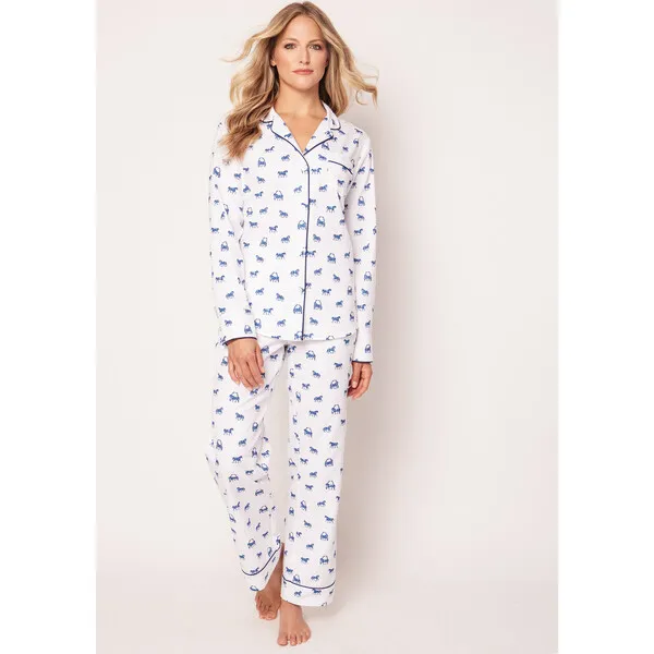 Petite Plume Women's Pajama Set, Equestrian