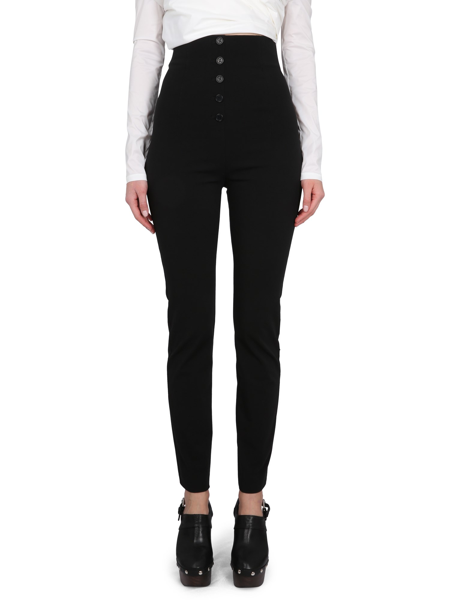 PHILOSOPHY DI LORENZO SERAFINI    HIGH WAIST STRETCH COTTON PANTS