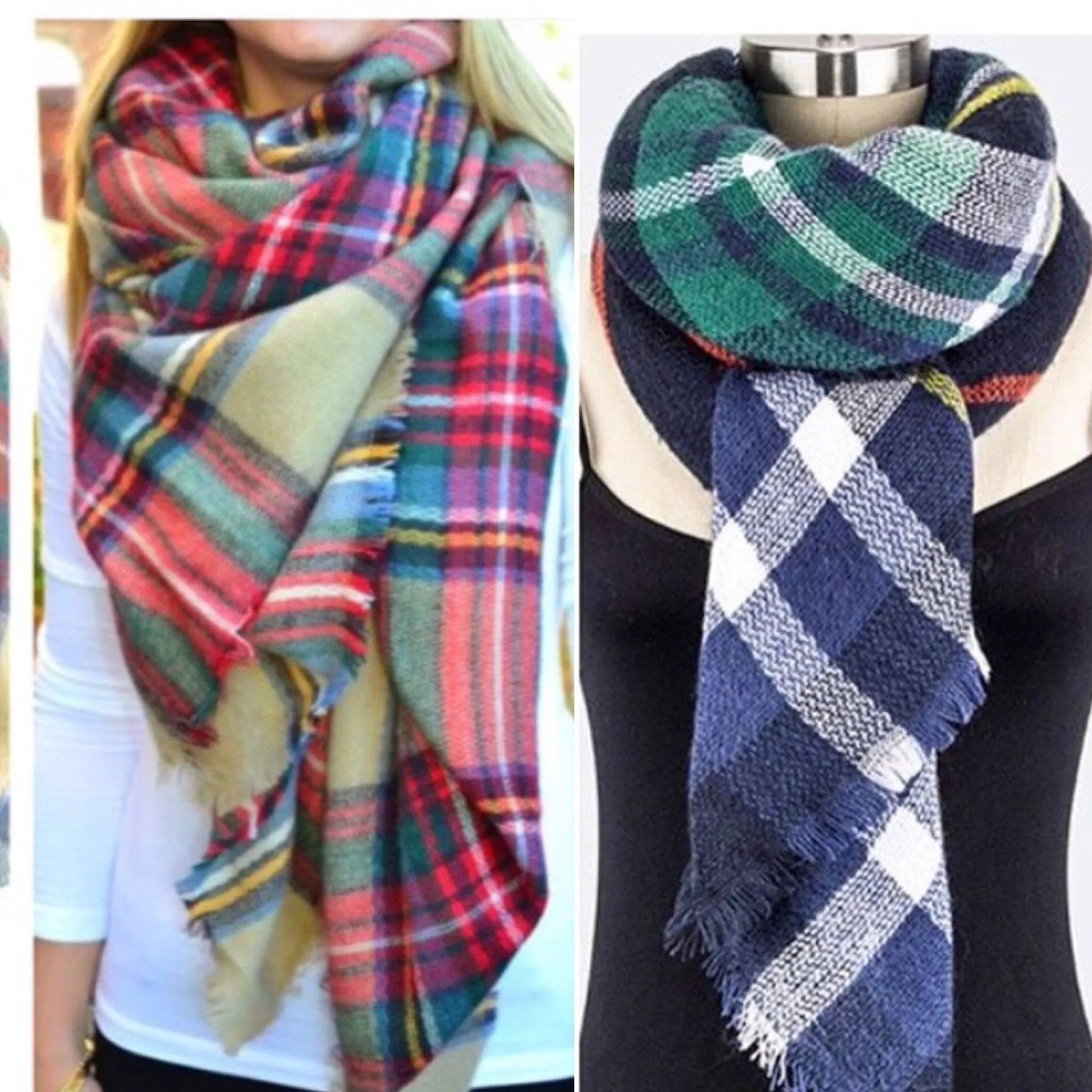 Plaid Blanket Scarf