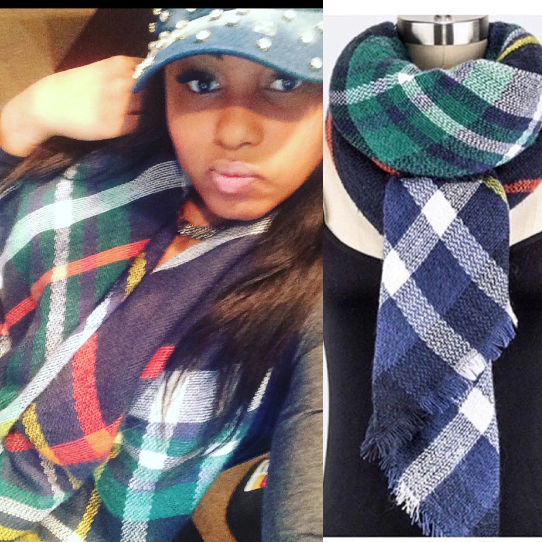 Plaid Blanket Scarf