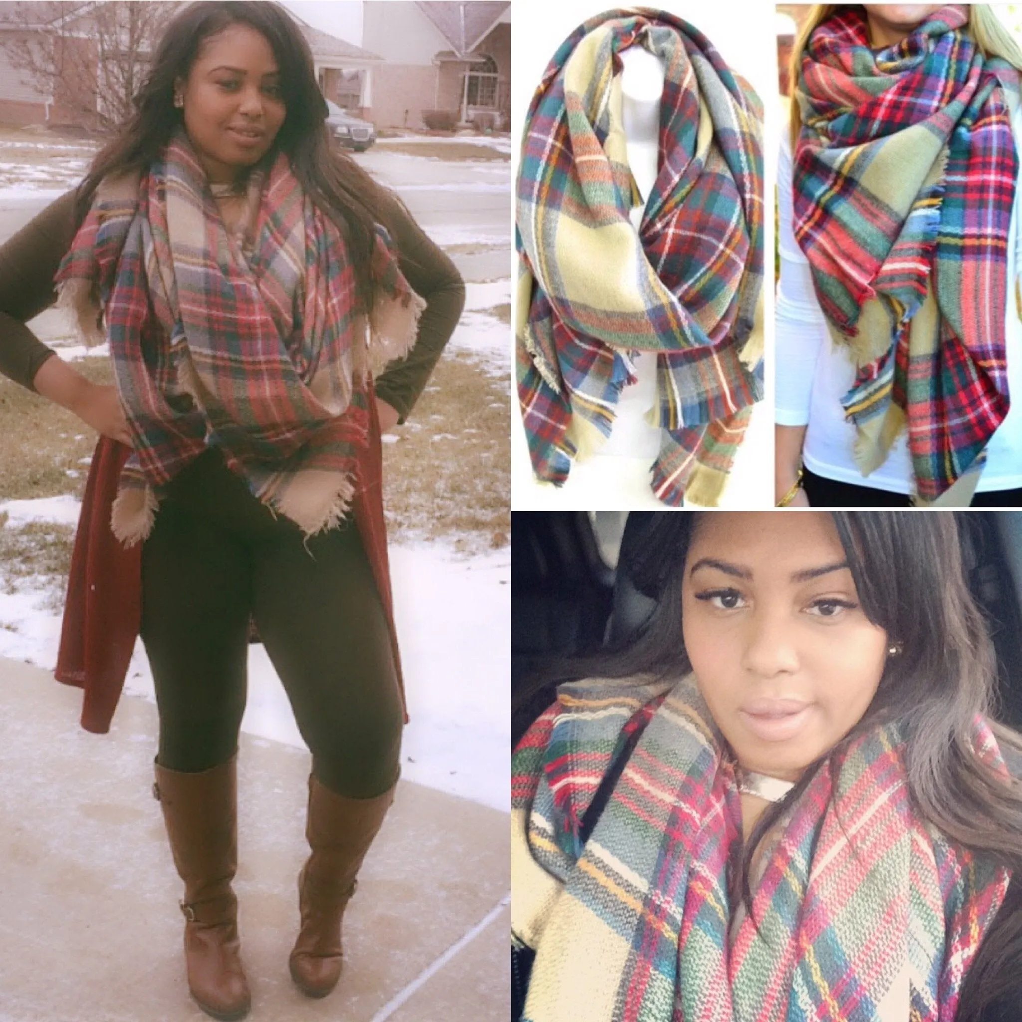 Plaid Blanket Scarf