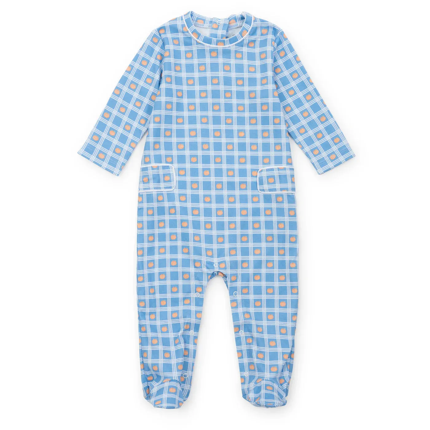 Preston Boys' Romper - Pumpkin Plaid