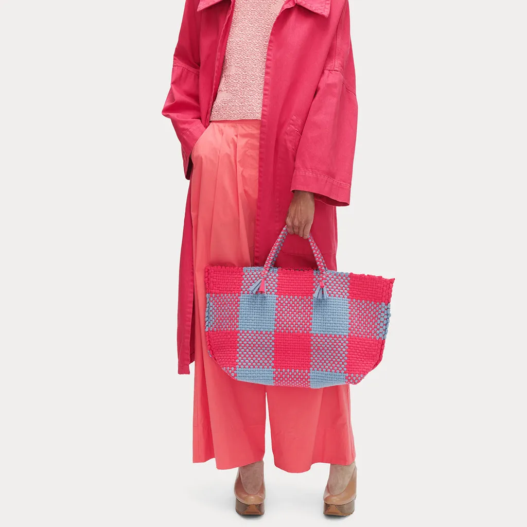 Rachel Comey Cadiz Tote Bag Fuchsia Pink And Blue