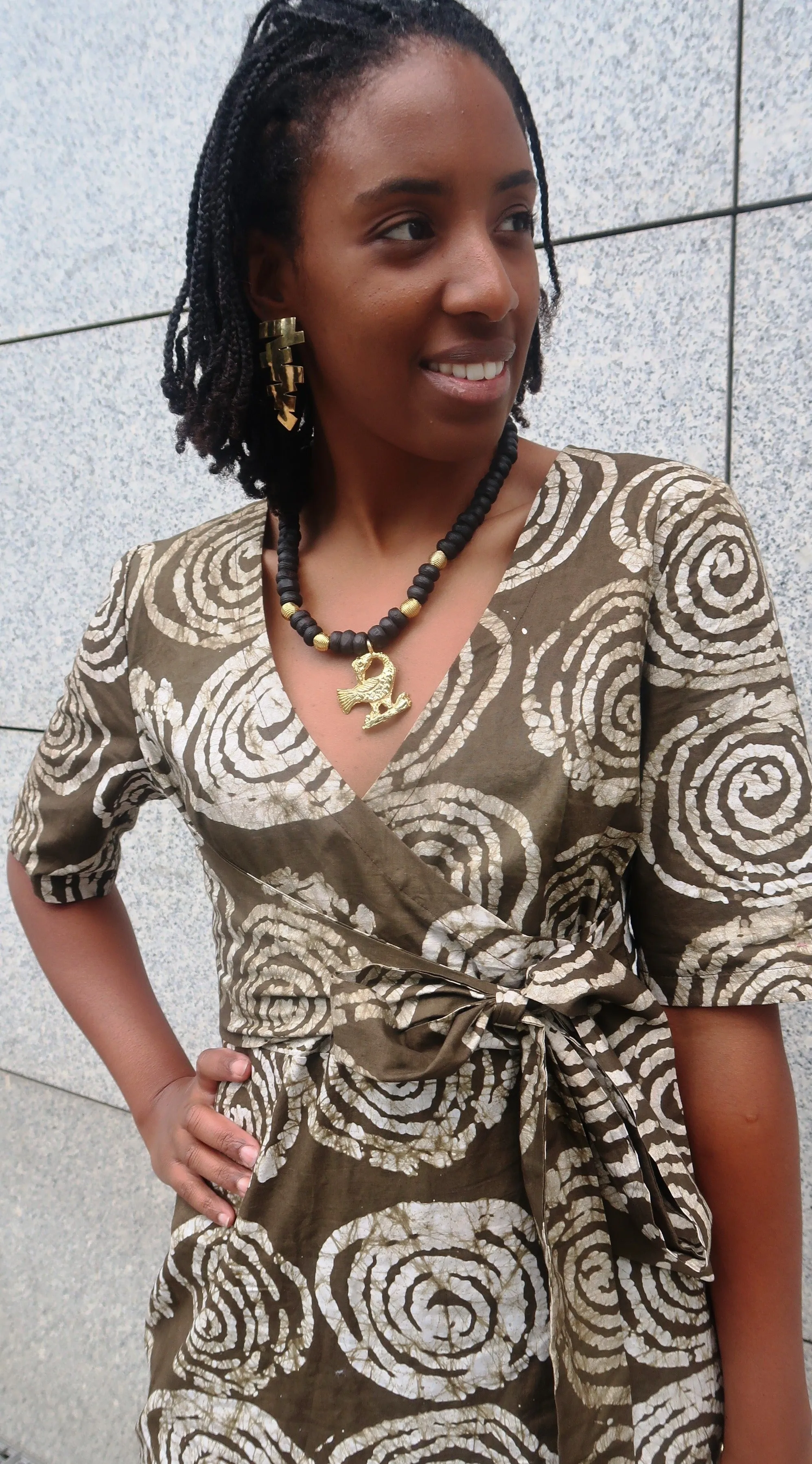 Robe Africaine Batik – dition Limitée Marron