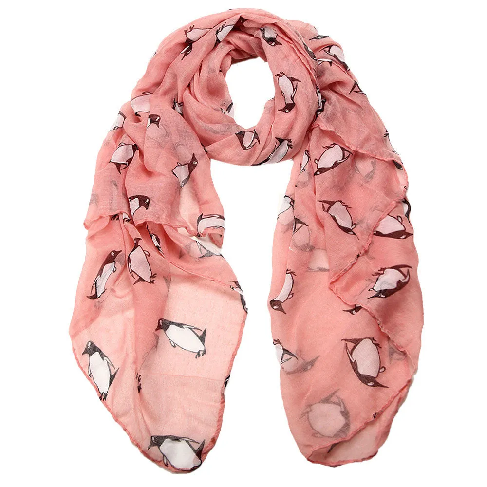 s Soft cosy silk scarf Women Penguin Print Shawl Rectangle Scarf Scarves bufandas bufanda de invierno