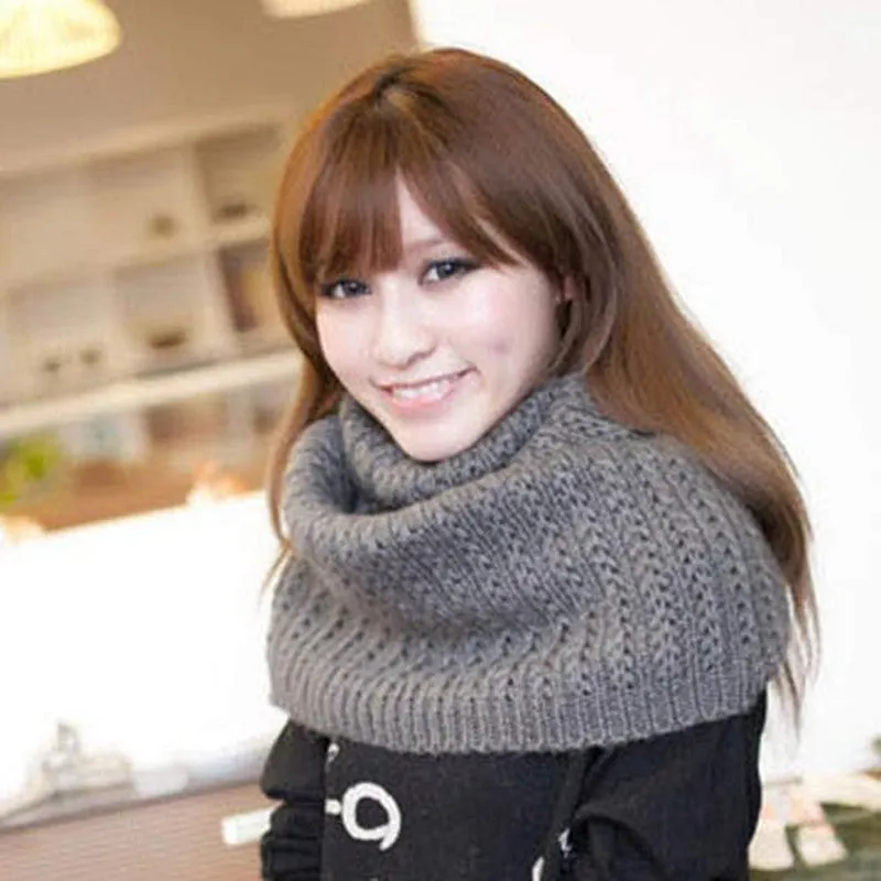 Scarf foulard Lovers Knitted Circle Wool Scarf Shawl Wrap Warm Collar &P2