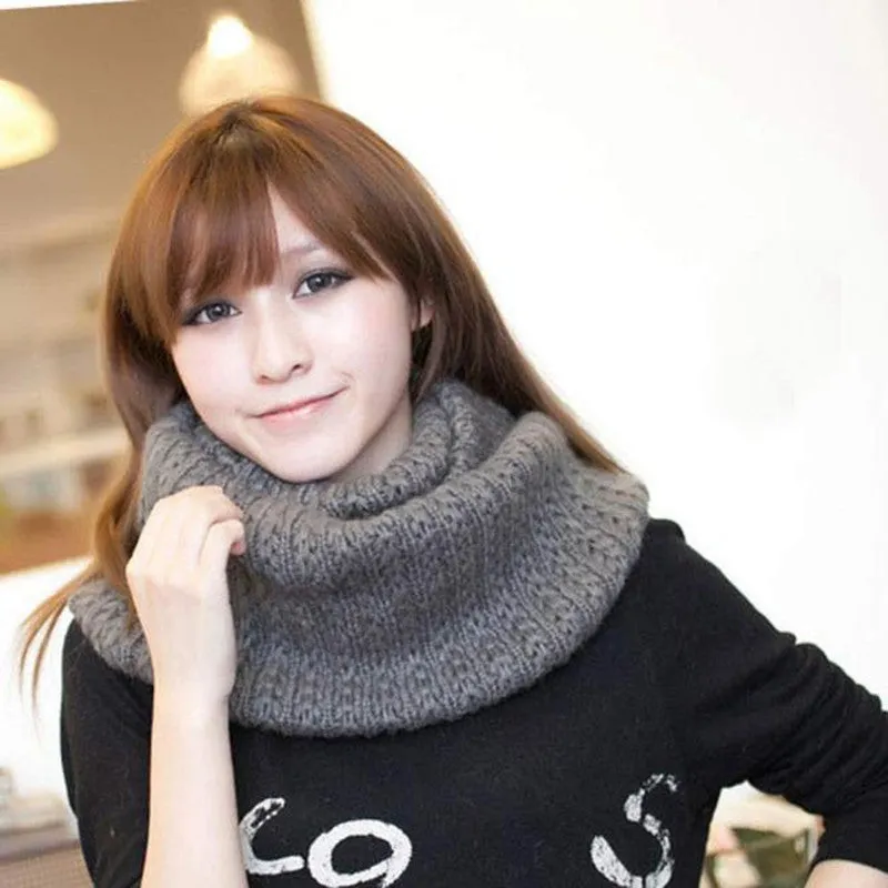 Scarf foulard Lovers Knitted Circle Wool Scarf Shawl Wrap Warm Collar &P2