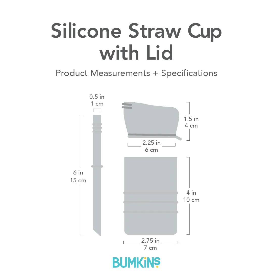 Silicone Straw Cup with Lid: Blue