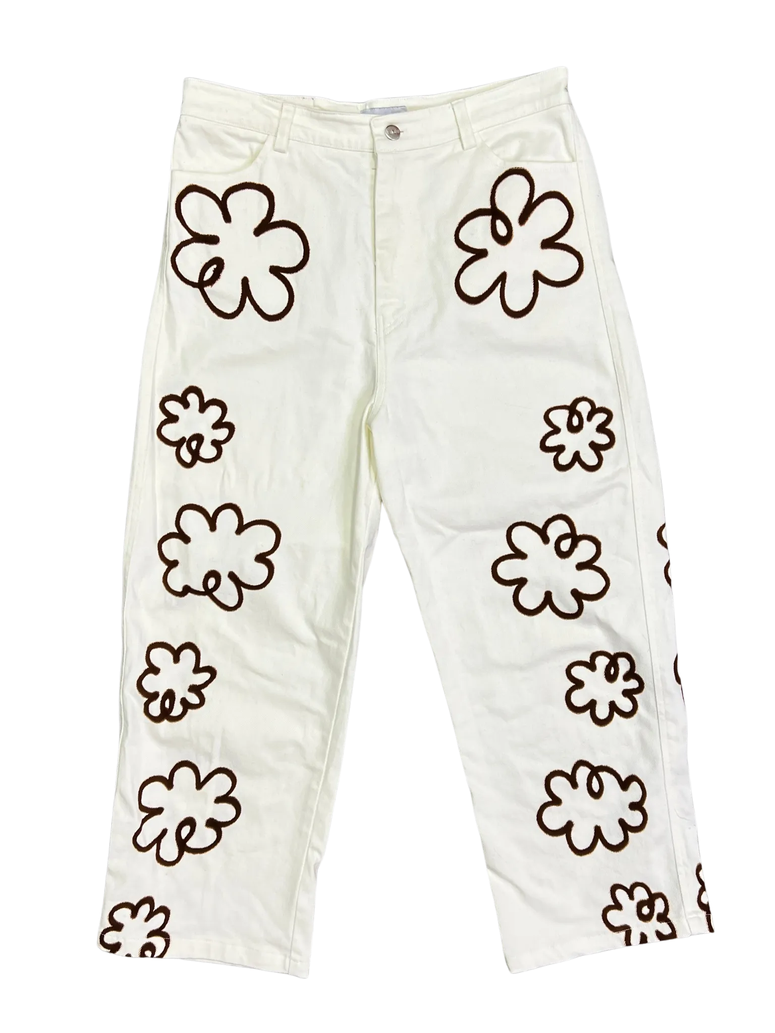 Size 12 - Suku Cream Relaxed Hand Drawn Pants