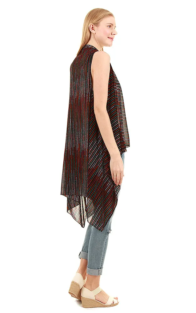 SN538 Stripe Spandex Stripe Scarf Long Vest