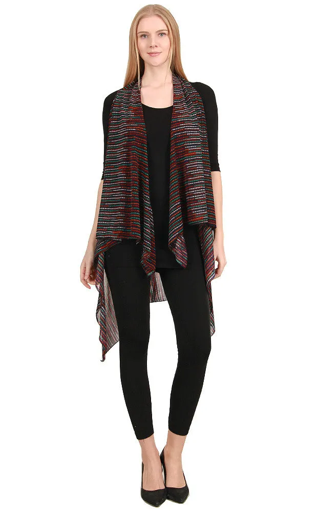 SN538 Stripe Spandex Stripe Scarf Long Vest