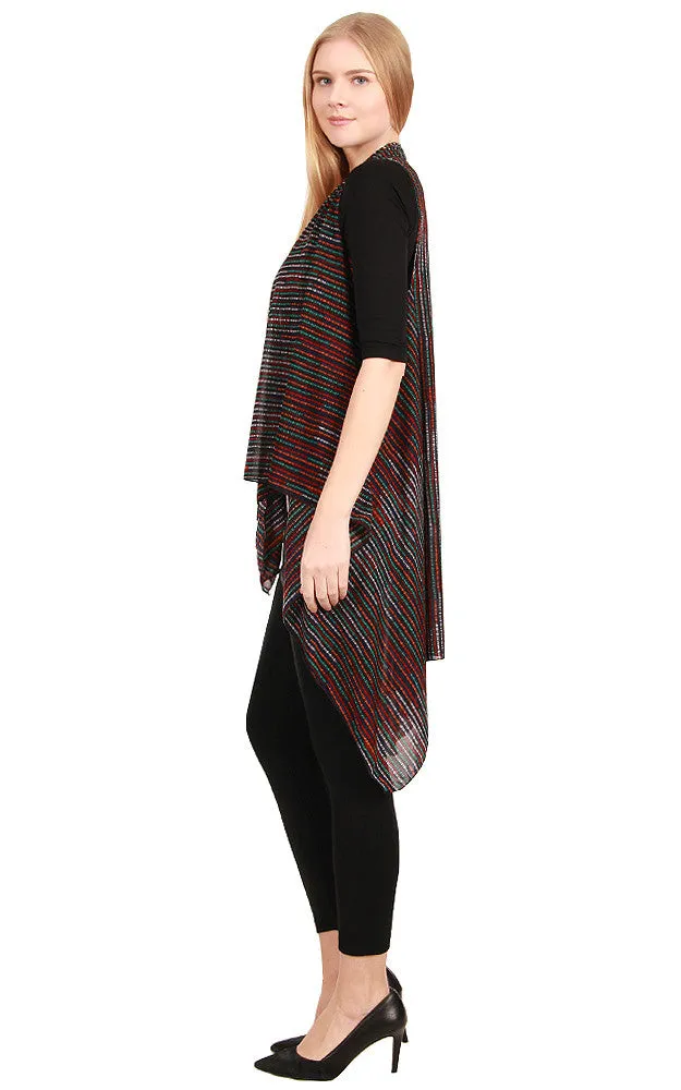 SN538 Stripe Spandex Stripe Scarf Long Vest