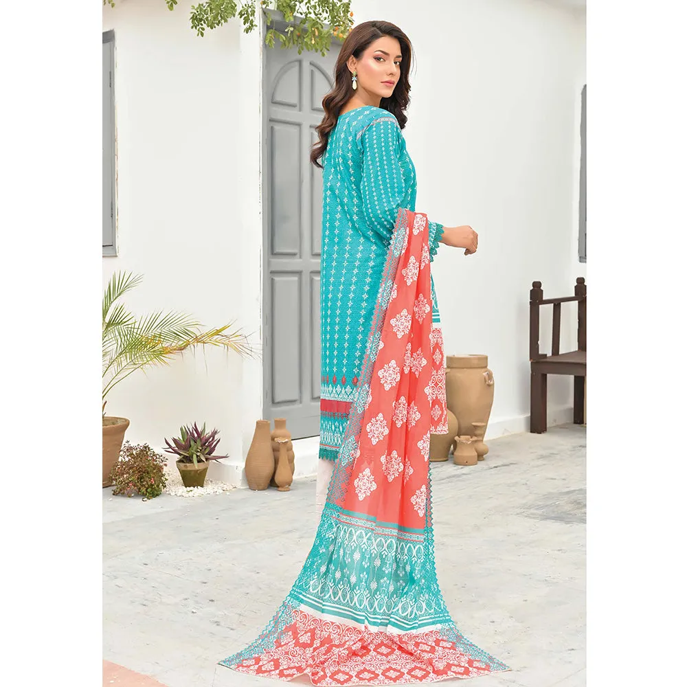 Sophia Lawn Printed Embroidered Unstitched 3Pcs Suit - 4