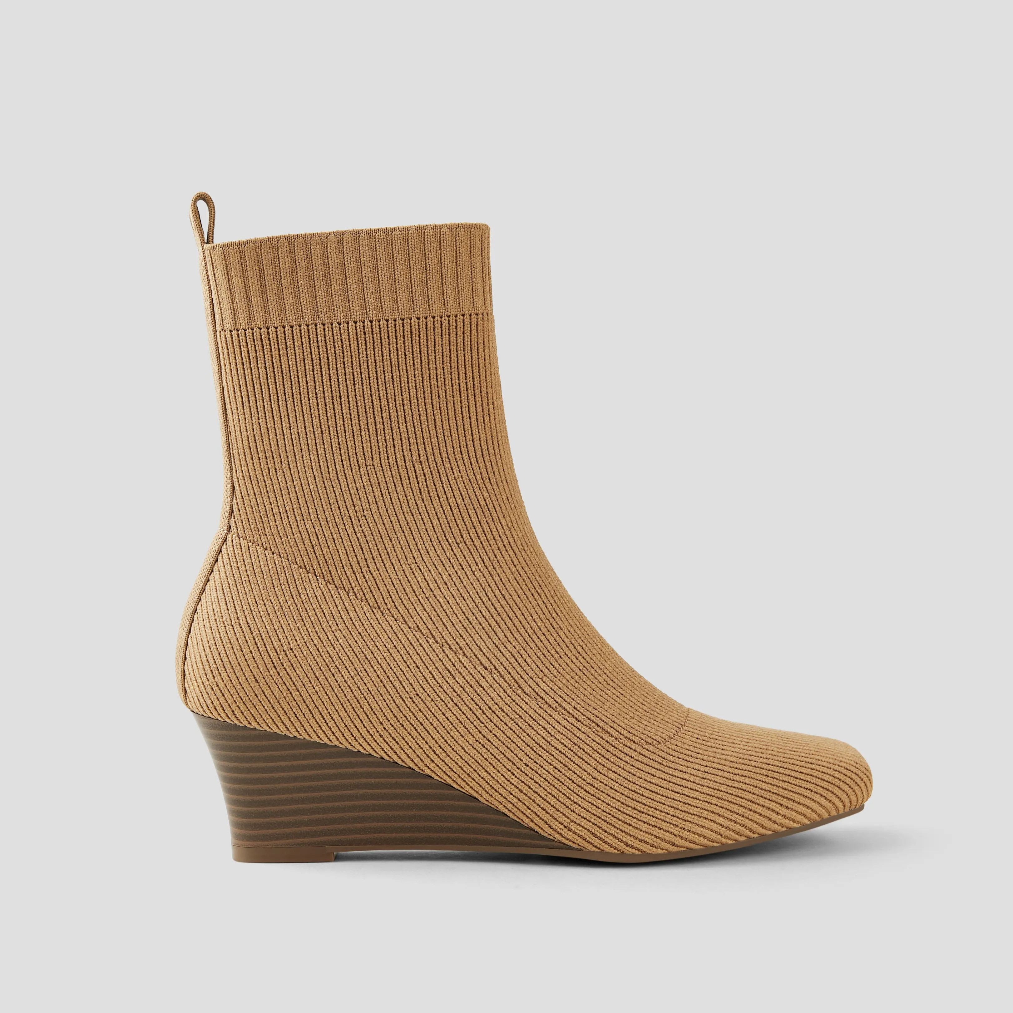   Square-Toe Water-Repellent Boots (Margot Wedge Bootie)