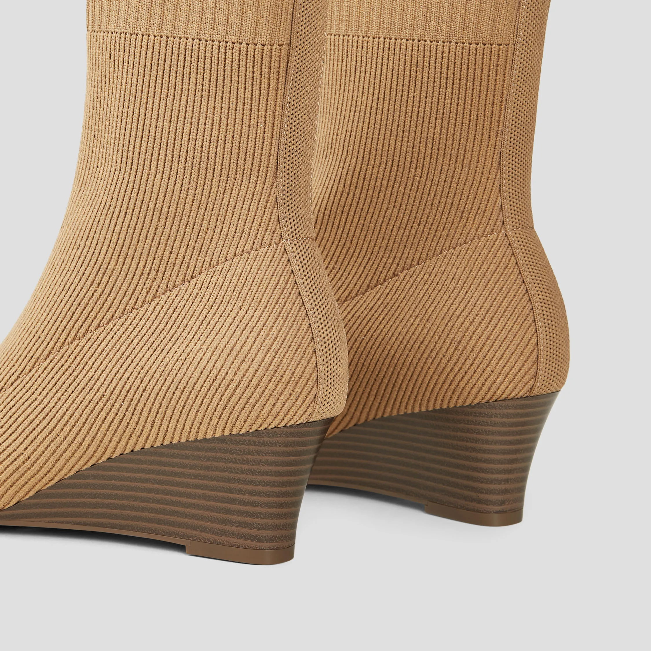   Square-Toe Water-Repellent Boots (Margot Wedge Bootie)