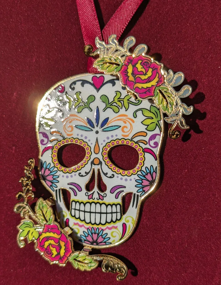 Sugar Skull Brass Ornament