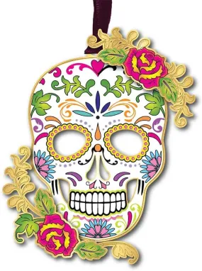 Sugar Skull Brass Ornament