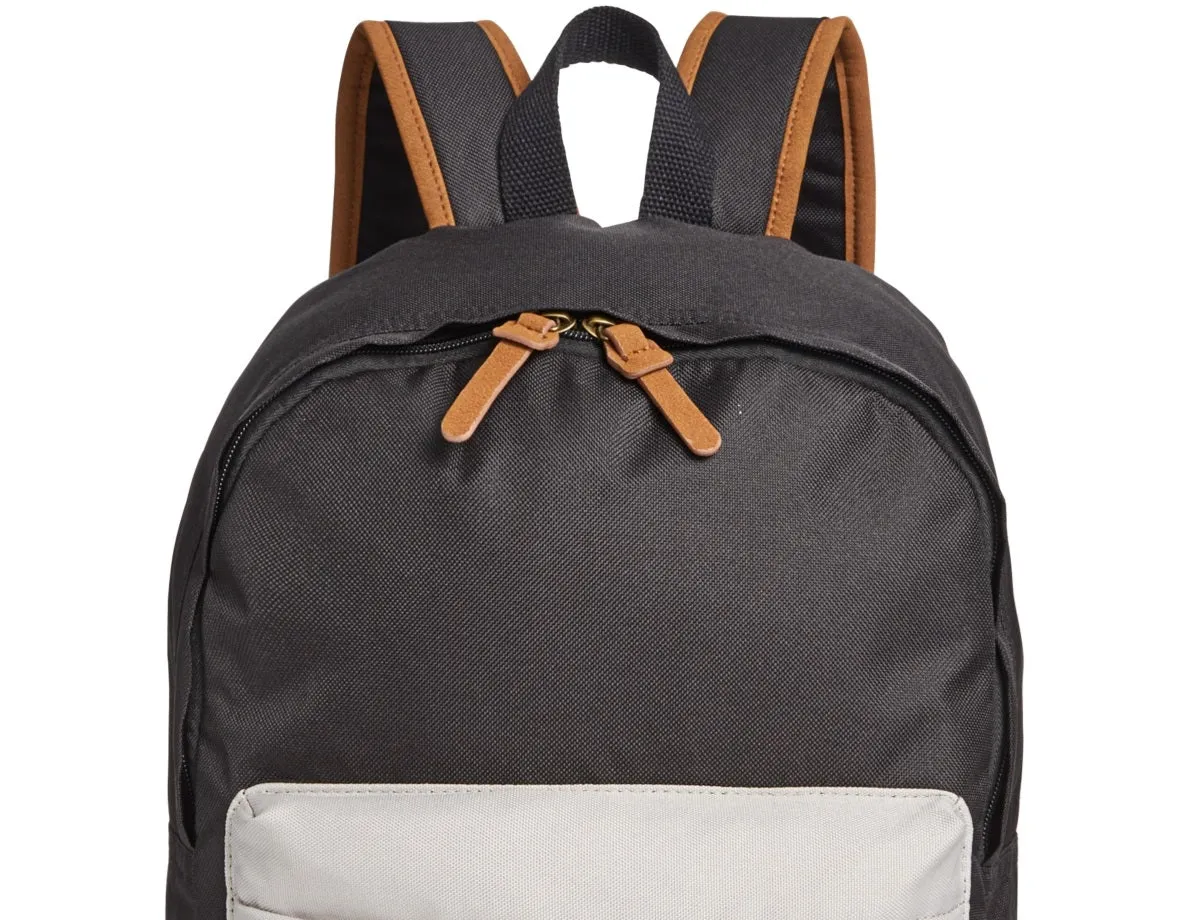 Sun + Stone Men's Riley Canvas Colorblocked Backpack Black Size Regular