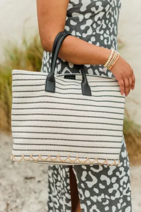 Sunshine On My Mind Woven Purse- Black & Cream