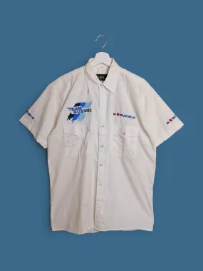 SUZUKI Team Short Sleeve White Shirt - size M-L