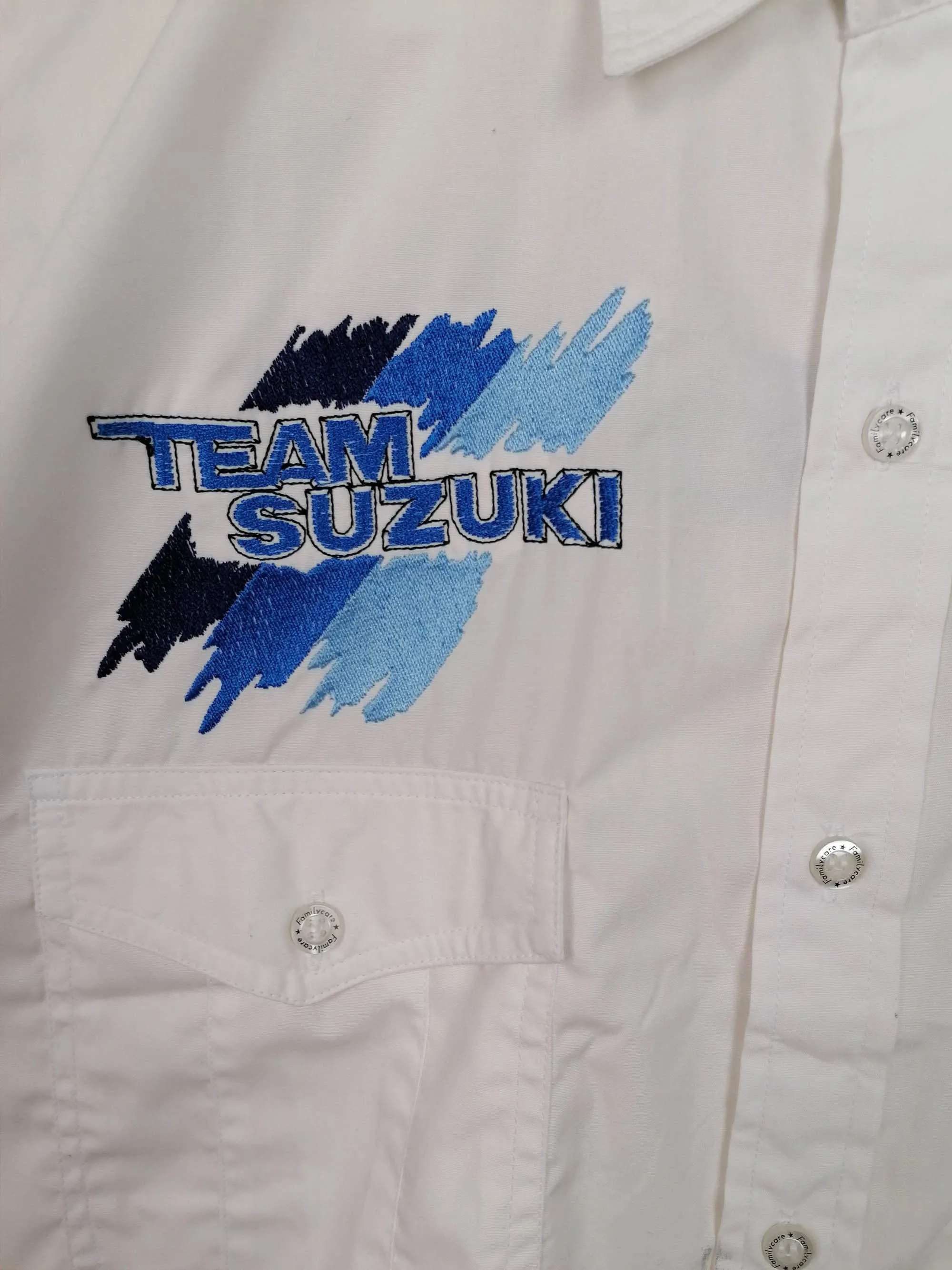 SUZUKI Team Short Sleeve White Shirt - size M-L