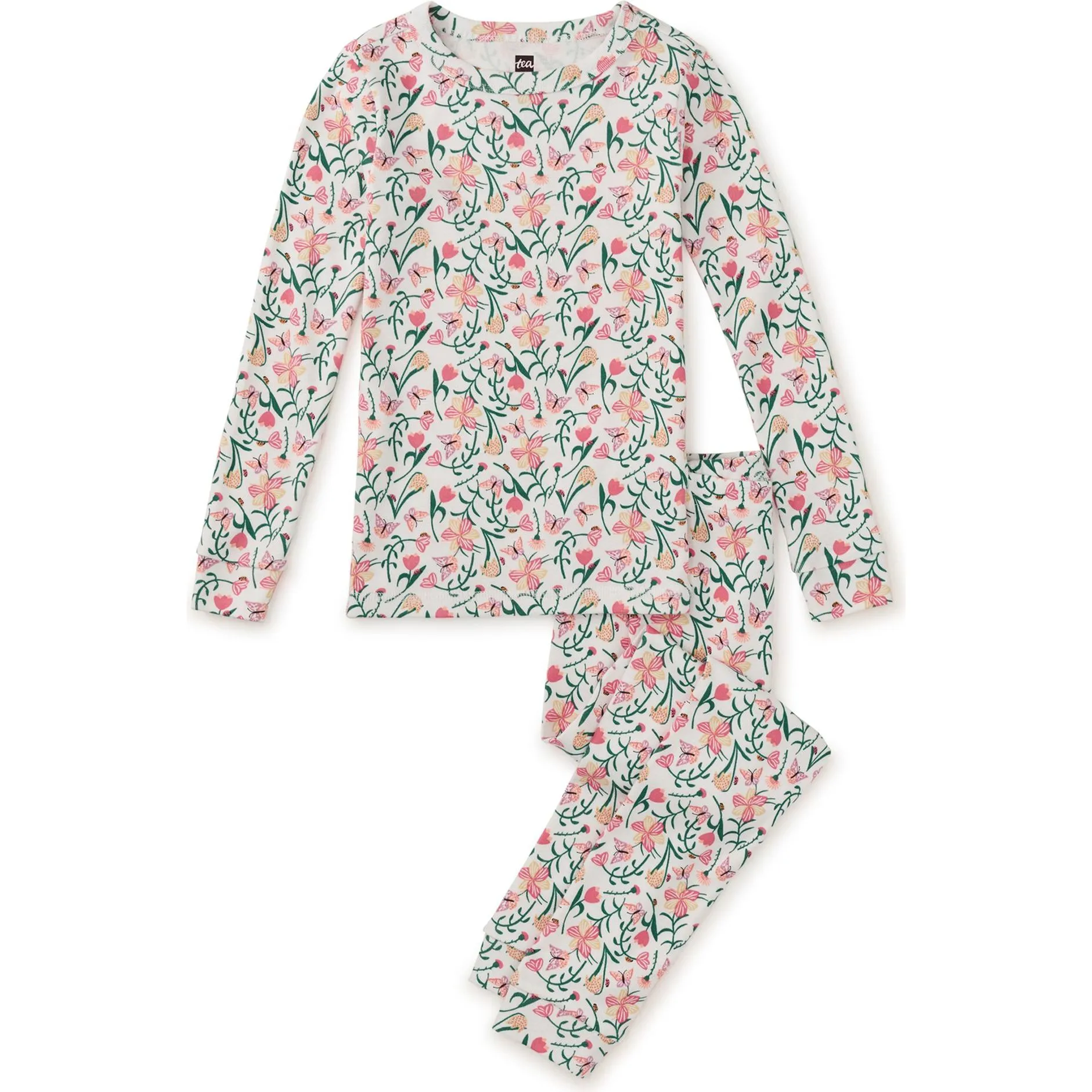 Tea Collection Goodnight Pajama Set, Butterfly & Tulips Iznik