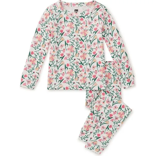 Tea Collection Goodnight Pajama Set, Butterfly & Tulips Iznik