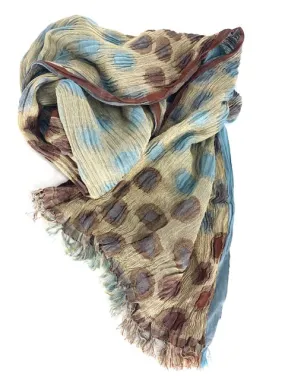 Textured Silk Scarf/Blue/Natural/#20