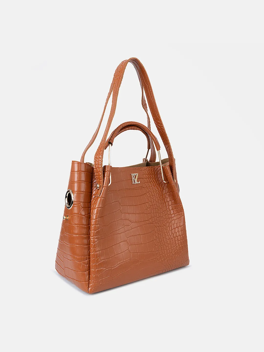 Textured Tote With Pouch Bag Inside