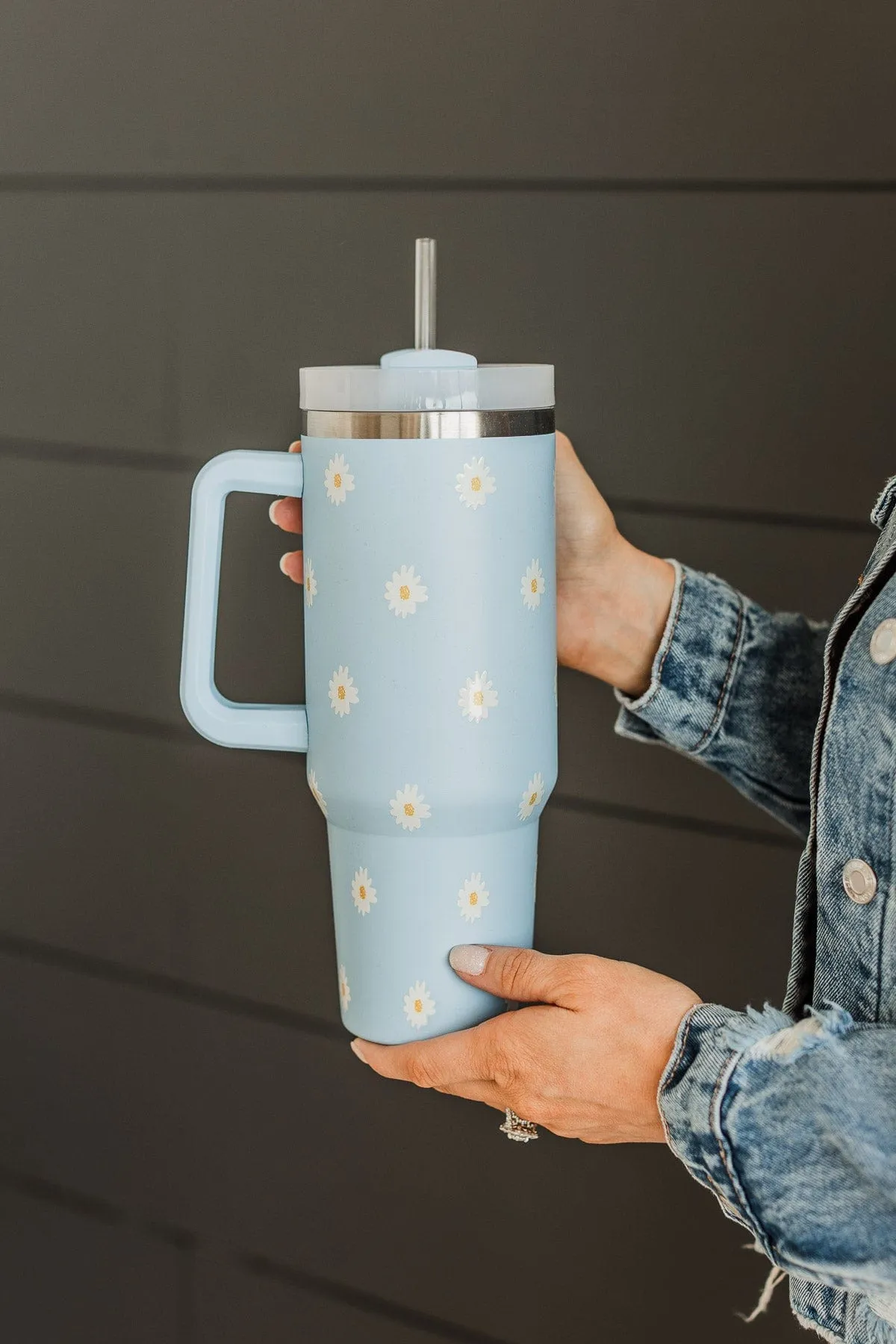 The Darling Effect Travel Tumbler- Blue Daisy