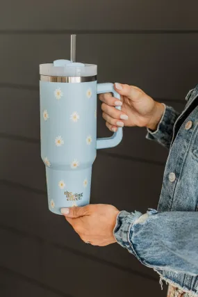 The Darling Effect Travel Tumbler- Blue Daisy