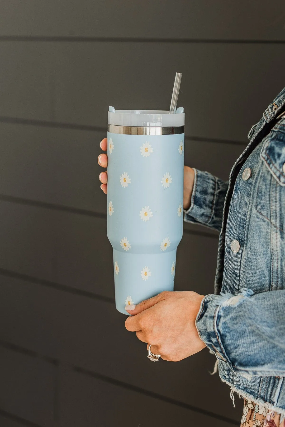 The Darling Effect Travel Tumbler- Blue Daisy