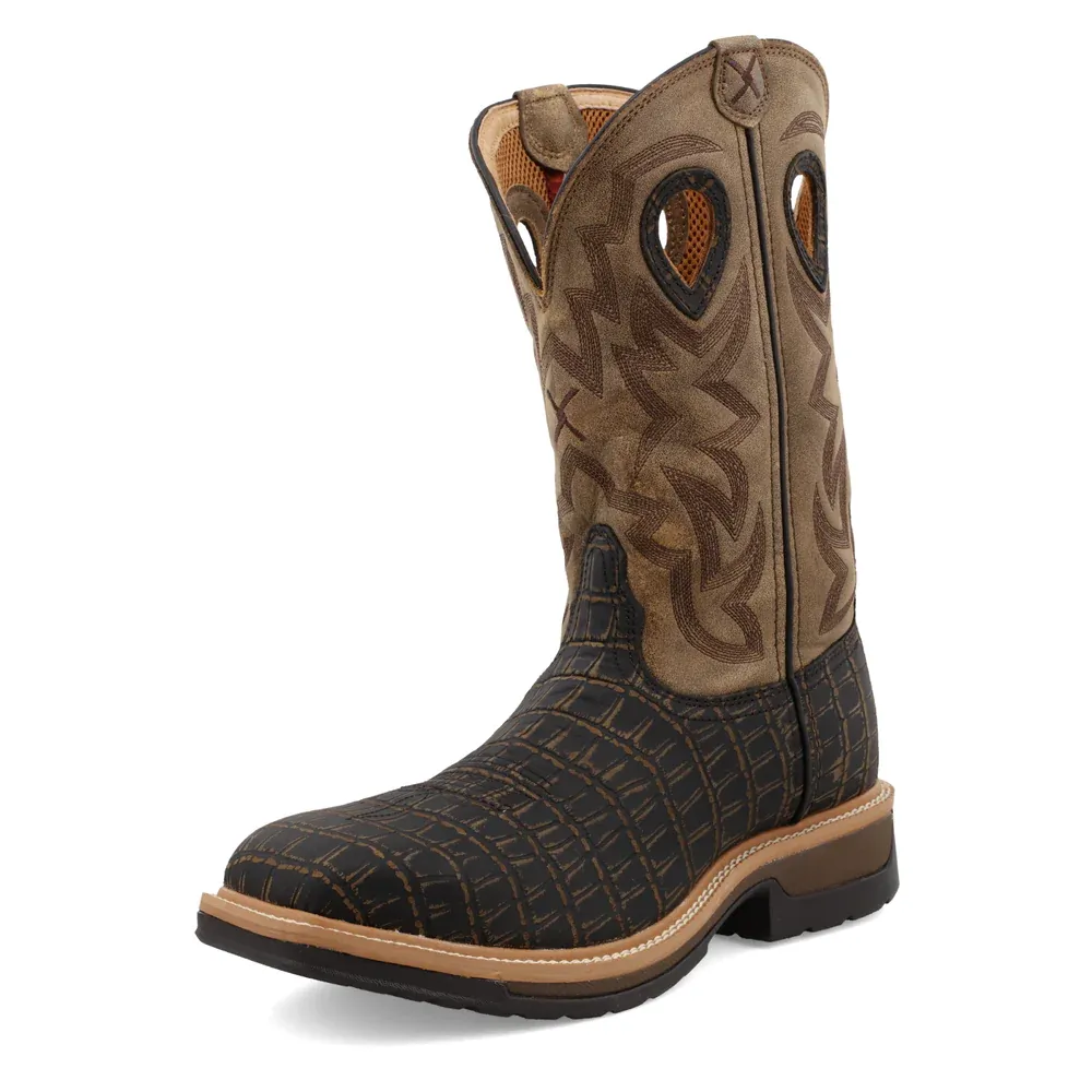 Twisted X MENS 12 WESTERN WORK BOOT CAMIN PRINT MLCA003