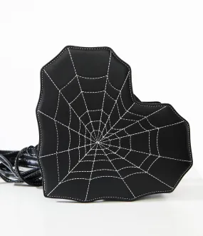 Unique Vintage Black Spiderweb Heart Handbag