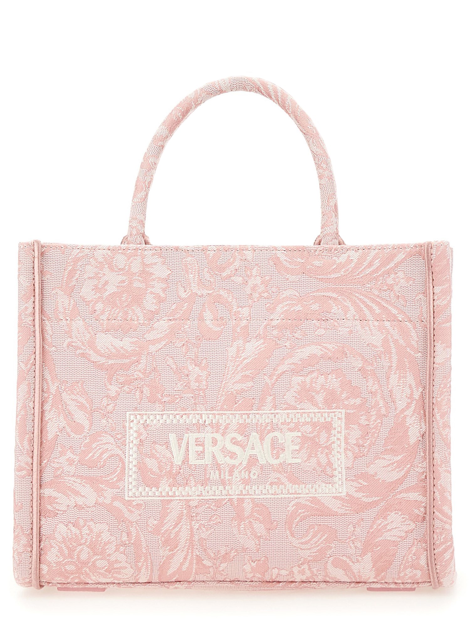 VERSACE    ATHENA SMALL JACQUARD BAROQUE SHOPPER BAG