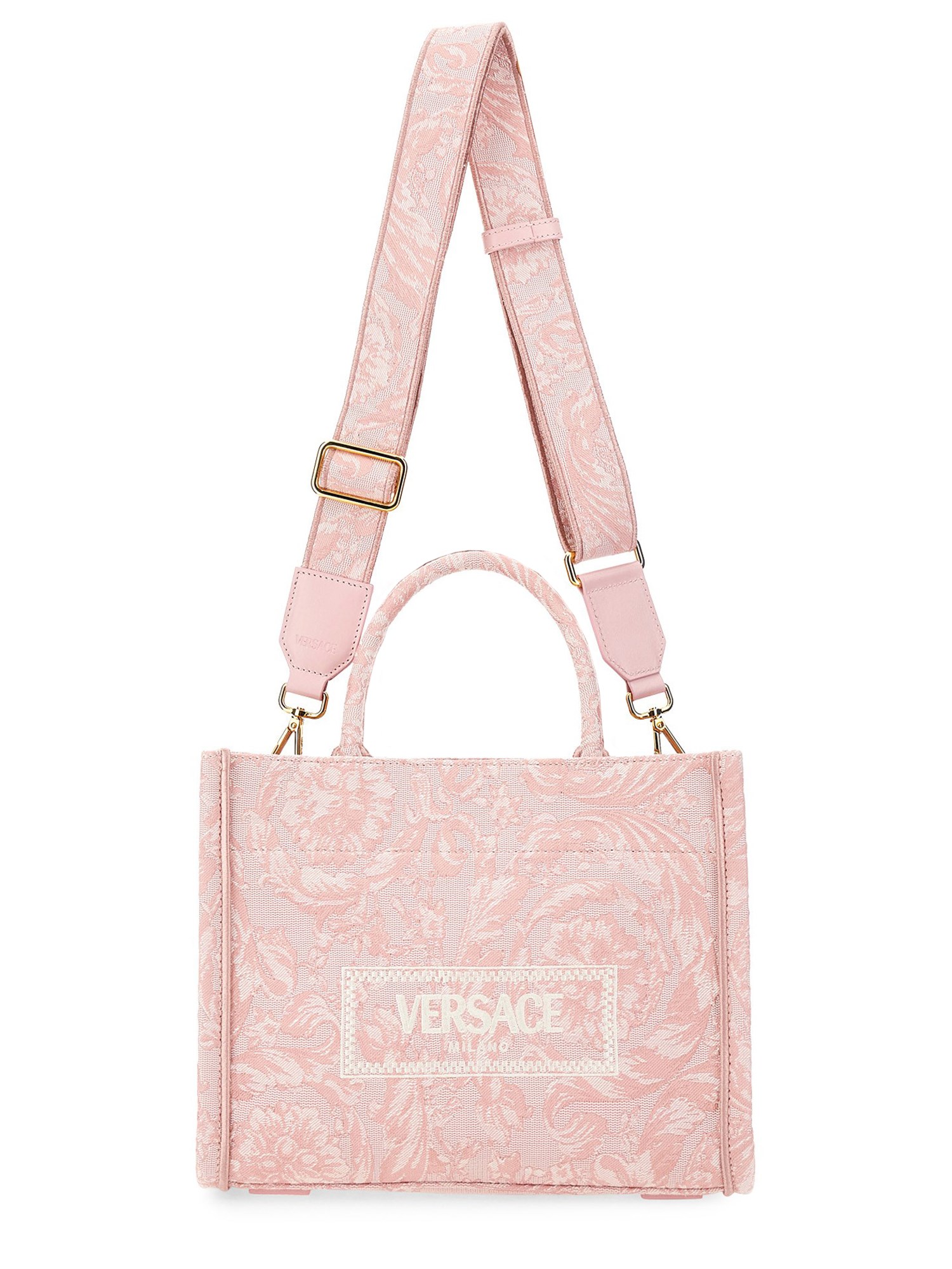 VERSACE    ATHENA SMALL JACQUARD BAROQUE SHOPPER BAG