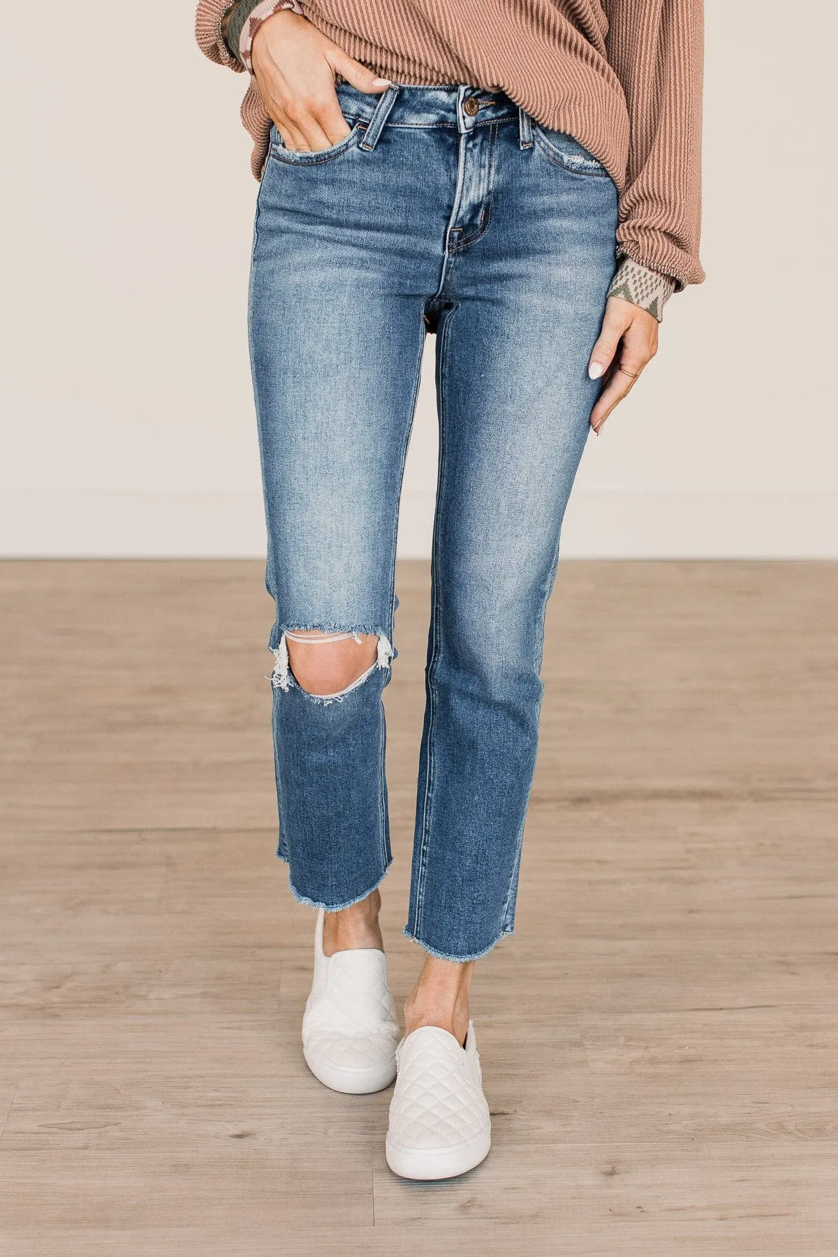 Vervet Slim Straight Jeans- Linda Wash