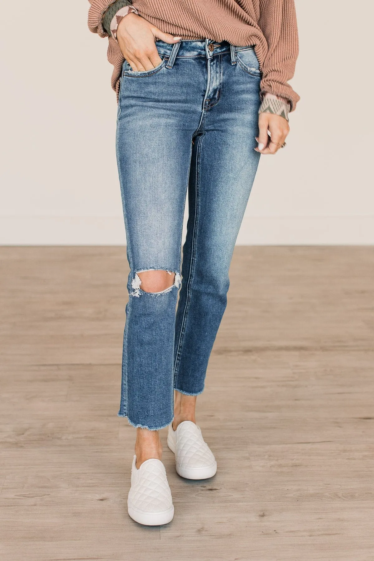 Vervet Slim Straight Jeans- Linda Wash