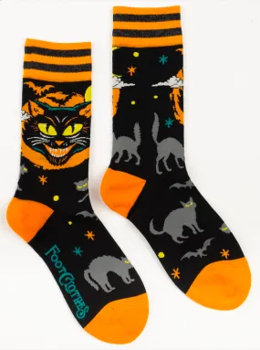 Vintage Black Cat Crew Socks