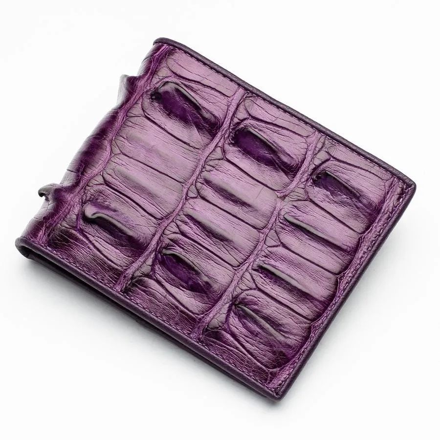 Violet Crocodile Tail Skin Mens Wallets