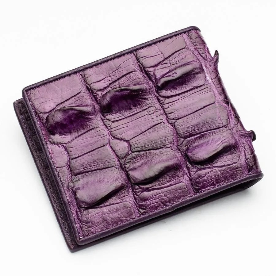 Violet Crocodile Tail Skin Mens Wallets