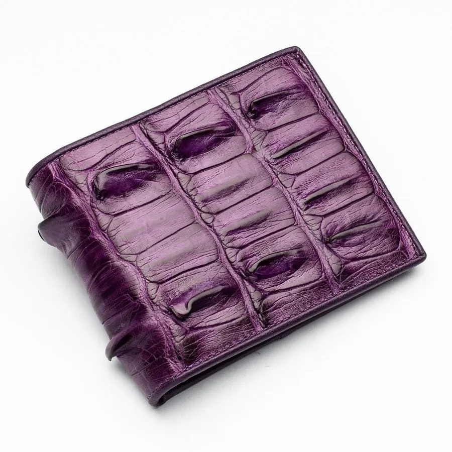 Violet Crocodile Tail Skin Mens Wallets