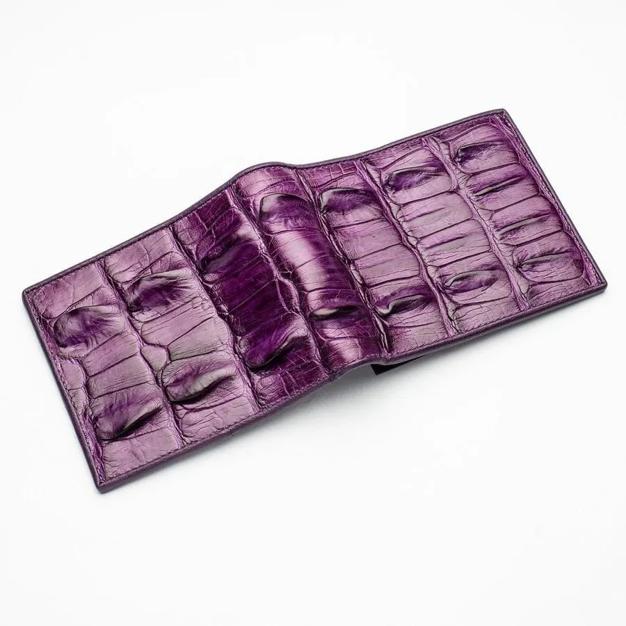 Violet Crocodile Tail Skin Mens Wallets