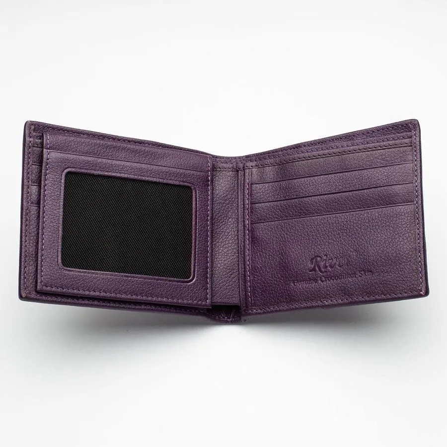 Violet Crocodile Tail Skin Mens Wallets